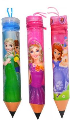 CRAZYGOL BarbieGirl Small Size Plastic Pencil Pouch | Pack Of 3 Pencil Grip