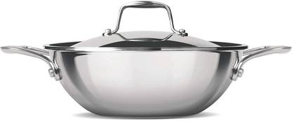 TREO MILTON TRY-PLY KADHAI WITH LID 20CM-1600ML Kadhai 20 cm diameter with Lid 1.6 L capacity