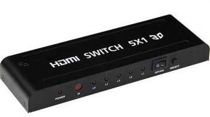 Tobo 5 Port HDMI Switch 5x1 Switcher Support Audio HDMI 1.4/ 3D Video HDMI Switch 5x1 Media Streaming Device