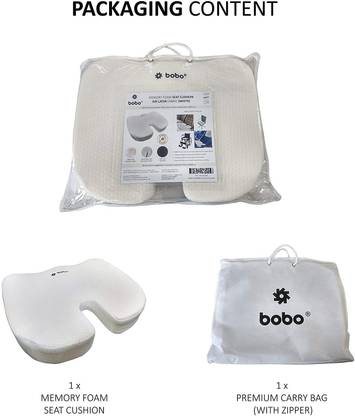BOBO Memory Foam Seat Cushion Air Layer Fabric (white) Back / Lumbar Support