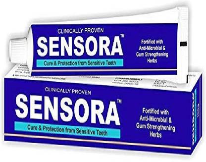 Sensora Herbal sensitive Teethpaste with Natural Ingredients like Cinnamon, Menthol, Thymol, Clove preventing Bleeding Gums, Bad Breath | Medicated 5%Potassium Nitrate relieves Teeth Sensitivity (Pack Of 6) Toothpaste