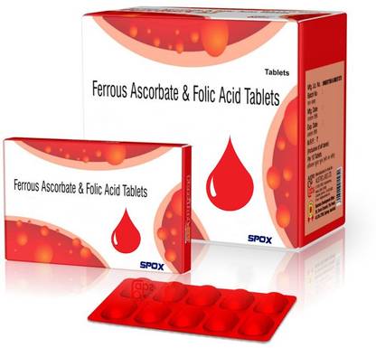 SPOX Ferrous Ascorbate 100mcg And Folic Acid 1.5 mg