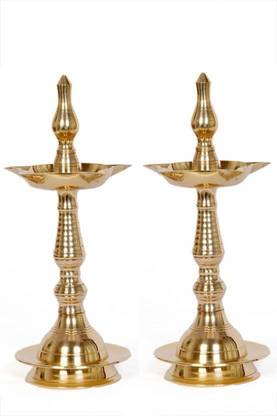 VISHNU Brass (Pack of 2) Table Diya Set