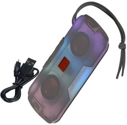Wolgite Extra Bass, TWS Feature, IPX Water Resistance & Carry Strap ,Rugged Shock Resistant Design, Multiple Connectivity Modes, Up to 6H Playtime, True Wireless Sound, Audiophile Audio System , Enhanced Bass, Double Stereo Music Surround Bass, Multiple Connectivity Modes, Up to 6H Playtime, True Wireless Sound, Audiophile Audio System , Enhanced Bass, Double Stereo Music Surround Bass, Dual Fuezen Equalizer, Party , High Sound TG-143 Woofer 2 Horn DJ Power boost , High Bass With Part Light Design Compatible Device Mobile/Laptop/Computer/Table SD Card & Supported Portable (GREYCOLOR) 10 W Bluetooth Speaker