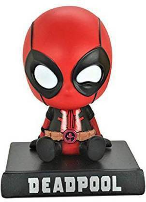 Daiyamondo Deadpool Moving Head Bobblehead Spring Dancing PVC Bobble Spring Dancing Doll Toy Car Dashboard Bounce Toys for Car Interior Dashboard Expression BobbleHead