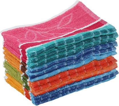 GRGRASP 100% cotton Hand towels,Kitchen Towels soft Napkin Set of 12 Multicolor Cloth Napkins