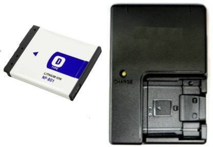 PATONA 4in1 Ladegerät mit 2x Akku NP-BD1 kompatibel mit Sony CyberShot DSC-T2 T70 T77 T90 T200 T300 T500 T700 T900 TX1 und weitere