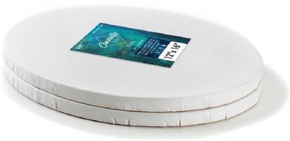 Canvasify Medium Grain Stretched Oval Canvas 16" x 20" (Pack of 2) Cotton Medium Grain Stretched Canvas Board (Set of 2)