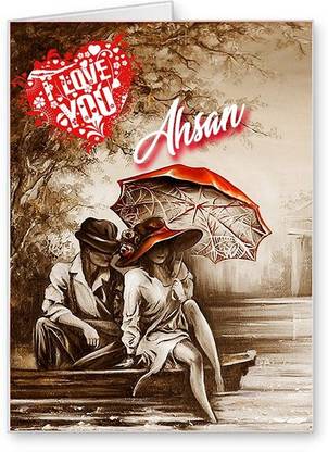 Midas Craft I Love You Ahsan ….02 Gift Romantic Message Greeting Card