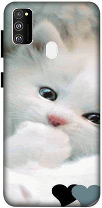 ANGELSKY Back Cover for SAMSUNG GALAXY M21 ( CUTE CAT, WALLPAPER) PRINTED BACK COVER