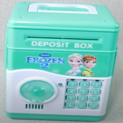 Toyvala FROZEN Bank ATM with Special Electronic Code(Password)/BATTERY OPERATED/ Keypad lock with changeable password/ Safe way to keep money/Light and sound Coin Bank Coin Bank