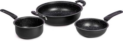 AE Maharani Non Stick 3 Pcs Set Induction Bottom Non-Stick Coated Cookware Set