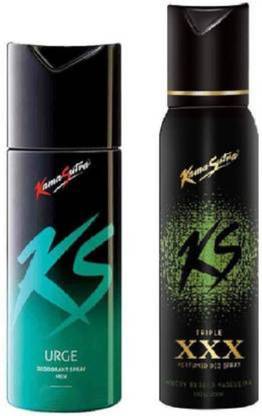 Kamasutra Double XXX perfume with Urge Deodorant Set of 2 Deodorant Spray Perfume Body Spray Perfume Body Spray  -  For Men