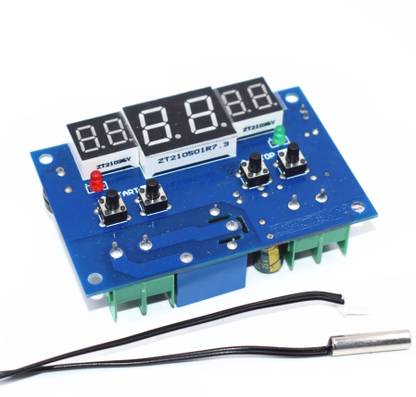 KTC CONS LABS W1401 DC12V thermostat intelligent digital thermostat temperature controller with NTC sensor Three-window intelligent LED thermostat to synchronize temperature Temperature Sensor and Controller Electronic Hobby Kit