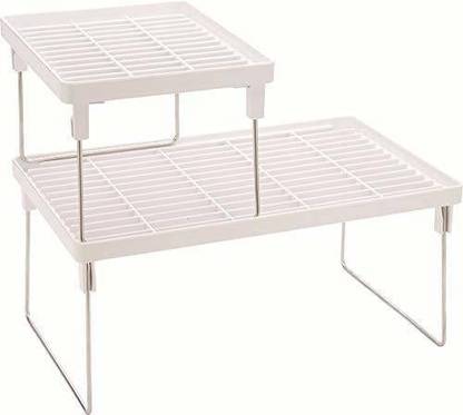 Xllent Containers Kitchen Rack Plastic, Steel Folding Rack for Kitchen Set of 2 - J249 (Big & Small)