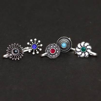 SHUBHAM JEWELLERS Silver Plated Silver Nose Ring