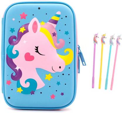 Gifts Hub Cute blue unicon Art EVA Pencil Box