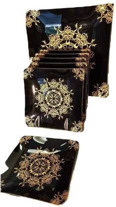 Akash Handicraft Designer 7 Pieces Of Snack Set Tray