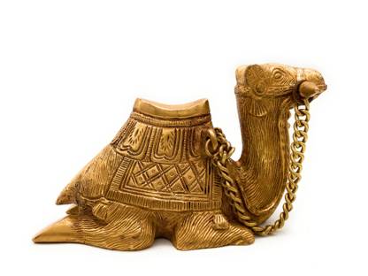 Bhunes Brass Camel | Camel | Home Decor| Gift | Sculptures | Murti | Showpeices |Brass Decoratives | Gift | Camel Brass | Camel | Oont Decorative Showpiece  -  10 cm