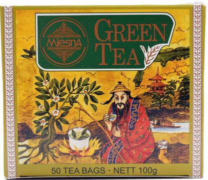 Mlesna Chinese Green tea 100 g (Pack of 2) Ceylon Green Tea Bags Box