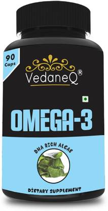 VedaneQ Premium Vegan Omega-3 Supplement Fish Oil Alternative! Algae Omega 3 Supplement
