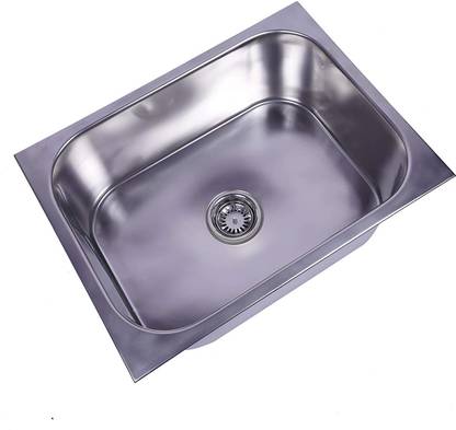 SilverTree Kitchen sink Square bowl Stainless Steel Grade 202 24*18" Made In India Table Top Basin