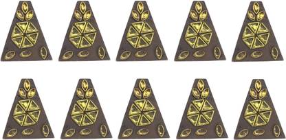 Mass Pro Wooden Button Triaingle Shape Glass Handmade Button Suitable For Suit Sari Gown Kurtii pack of 10 Wooden Buttons
