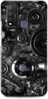 WallCraft Back Cover for Vivo Y50, Vivo 1935 ENGINE, FERRARI, ENGINE, BLACK, CAR, MOTOR