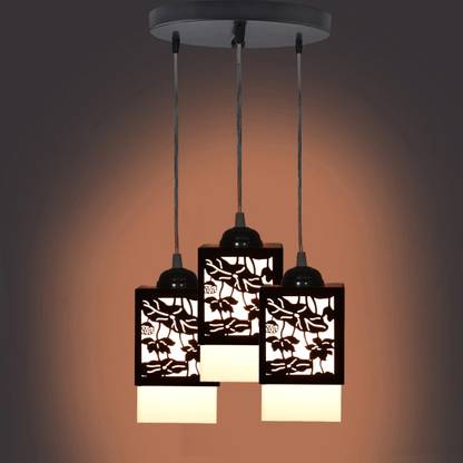 Vaishnav Traders 3 Light Creative Wooden Pendant Light Ceiling Lamp Pendants Ceiling Lamp