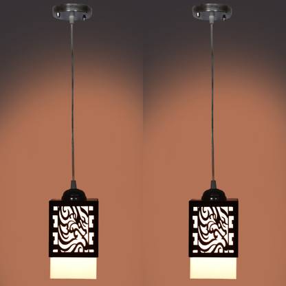 Nirbhay Enterprises Light Creative Wooden Pendant Lamp for Room,Foyer,Hallway Ceiling Lamp(Black) Ceiling Light Ceiling Lamp
