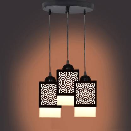 Vaishnav Traders 3 Light Creative Wooden Pendant Light Ceiling Lamp Pendants Ceiling Lamp
