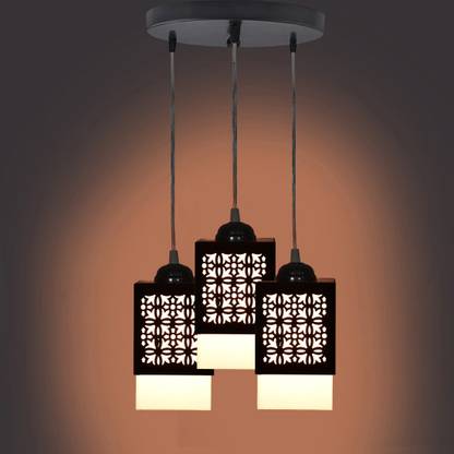 DecorVista 3 Light Creative Wooden Pendant Lamp for Room,Foyer,Hallway Ceiling Lamp Pendant Lamp Ceiling Lamp