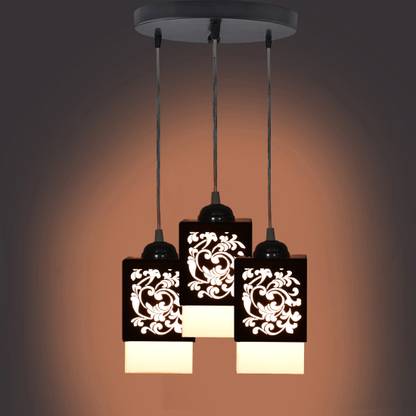 Vaishnav Traders 3 Light Creative Wooden Pendant Light Ceiling Lamp Pendants Ceiling Lamp
