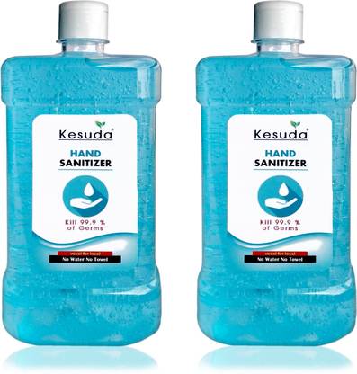 KESUDA 2 Pcs of 1 Liter Hand sanitizer GEL with flipflop cap (1L + 1L) Hand Sanitizer Bottle