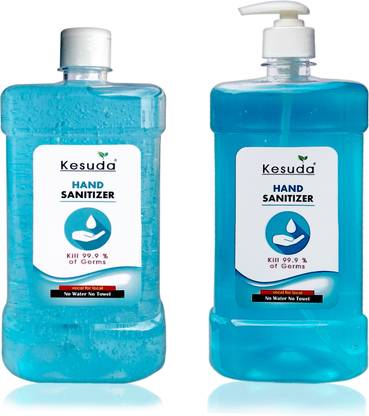 KESUDA 1 Liter hand sanitizer GEL with Flipflop cap and 1 liter hand sanitizer GEL pump(1L+1L) Hand Sanitizer Pump Dispenser