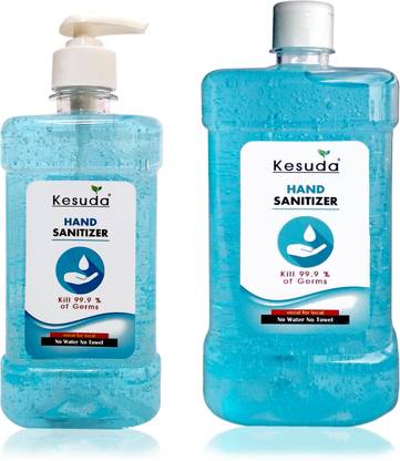 KESUDA 500ml hand sanitizer GEL Pump and 1 liter hand sanitizer GEL with flipflop cap(500ml+1L) Hand Sanitizer Pump Dispenser