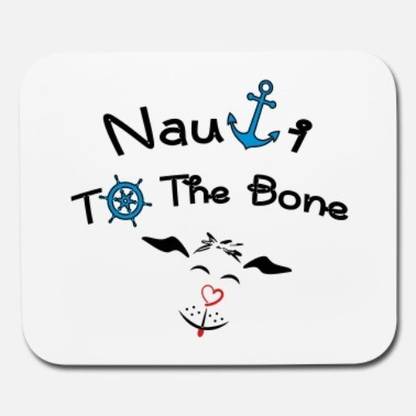 SKY DOT nauti to the bone mouse pad Non Slip Base Mousepad
