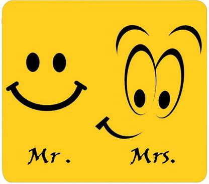 अदिति डिज़ाइन्स Mr. Mrs. Smile Symbol माउस पैड