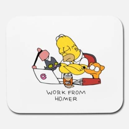 SKY DOT work from home homer simpsons mouse pad Mousepad