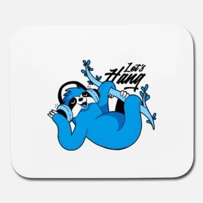 SKY DOT sloth music lets hang mouse pad Non Slip Base Mousepad