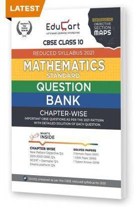 Educart Cbse Maths Class 10 Question Bank (Reduced Syllabus) For 2021