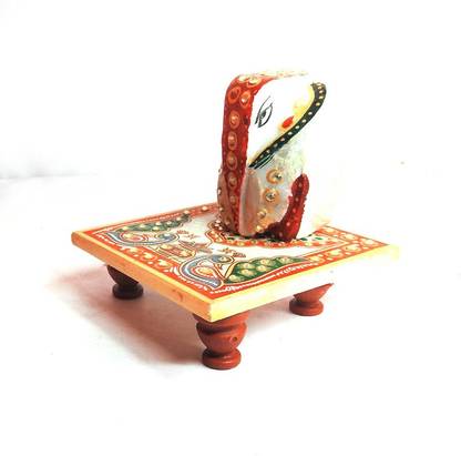 Palpal Palpal Marble ganesh chowki for home d�cor itemDecorative Showpiece 10 cm paper mache (multicolour ) Decorative Showpiece  -  10 cm