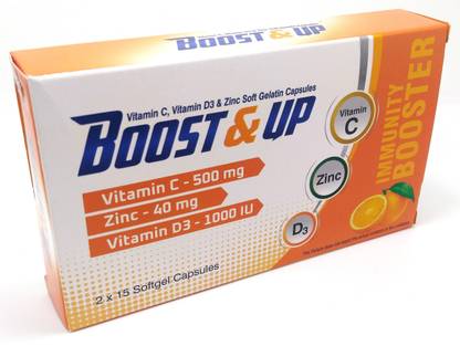 Boost & up with Vitmain C, VitaminD3 and Zinc softgels