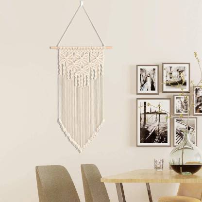 Cottoncube Macrame 100 Cotton Handmade Boho Style Wall Hanging Large Size For Beautiful Interiors Nordic Woven Decor Tapestry Apartment House Living Room Home Decoration Ornament In India - Boho Style Wall Art