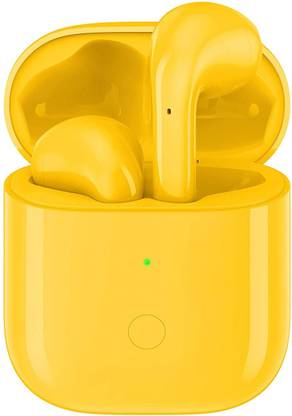 Midkart Yellow Bluetooth Ear-Buds with Wireless Charging Case Bluetooth