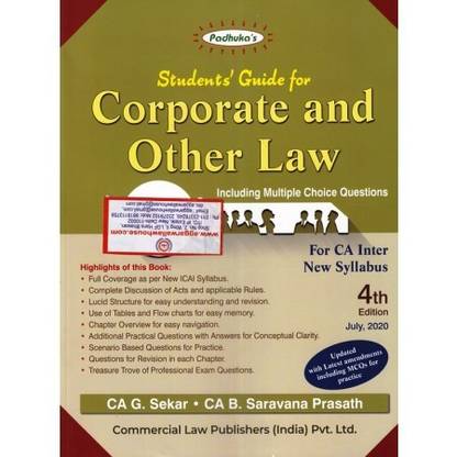 Students' Guide For Corporate And Other Law For CA Inter New Syllabus