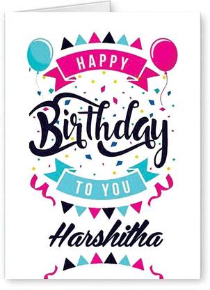 Midas Craft Happy Birthday Harshitha ….04 Bithday Message Greeting Card