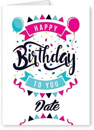 Midas Craft Happy Birthday Date ….04 Bithday Message Greeting Card