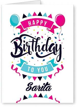 Midas Craft Happy Birthday Sarita ….04 Bithday Message Greeting Card