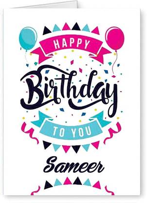 Midas Craft Happy Birthday Sameer ….04 Bithday Message Greeting Card